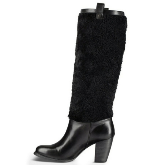 Ugg Ava Exposed Fur Knee High Boots - Picture 2 of 7